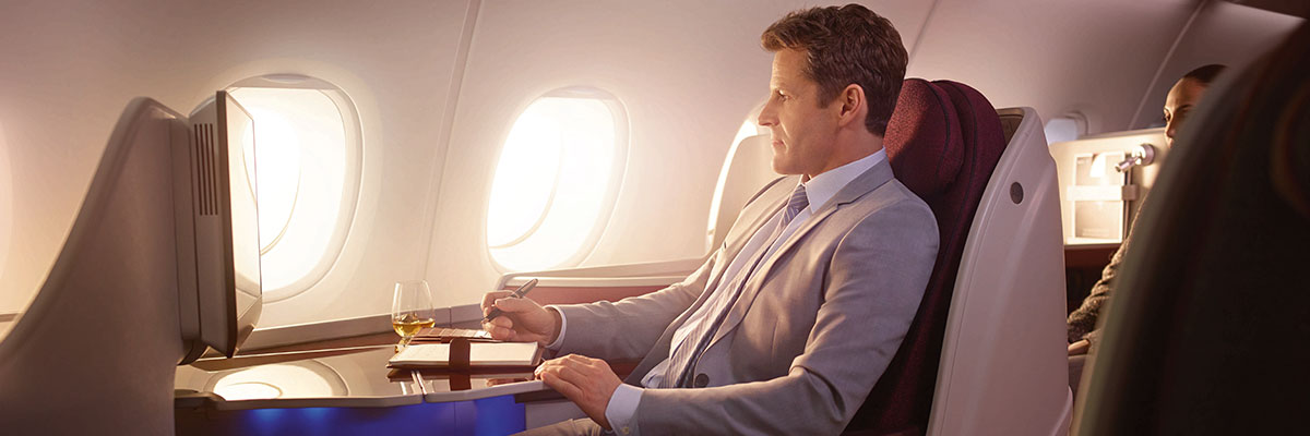 Business class flights on Qatar Airways